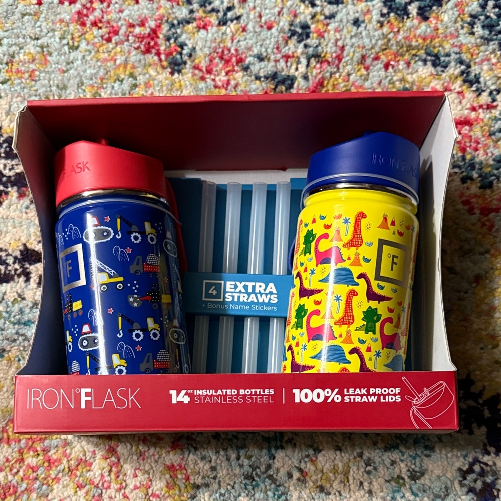 NWT • iron flask • 14 oz insulated stainless steel bottles